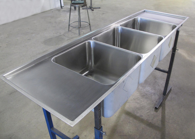 3 Compartment Sink With Drain Boards